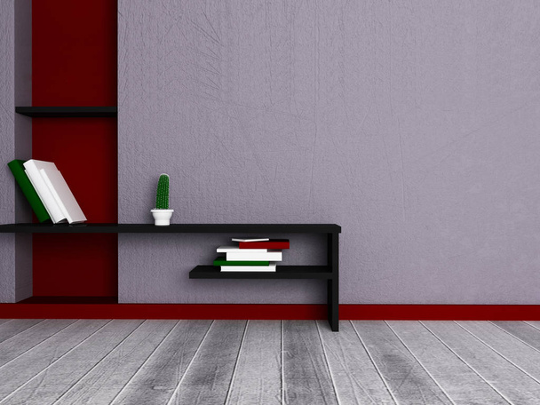 creative shelf in the room, 3d - Photo, Image