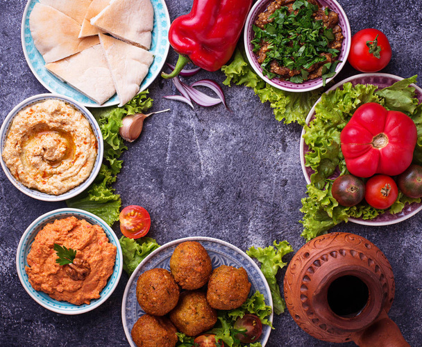 Selection of Middle eastern or Arabic dishes. - Photo, Image