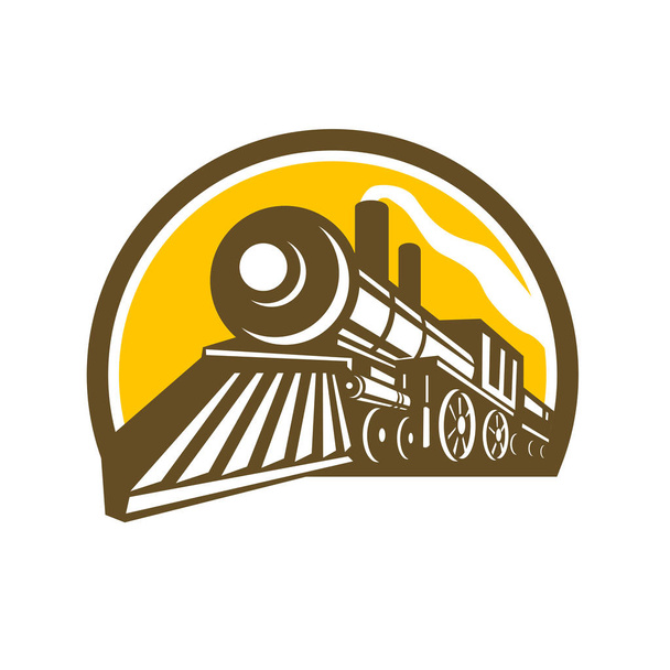  Пар локомотив, поїзд значок - Вектор, зображення
