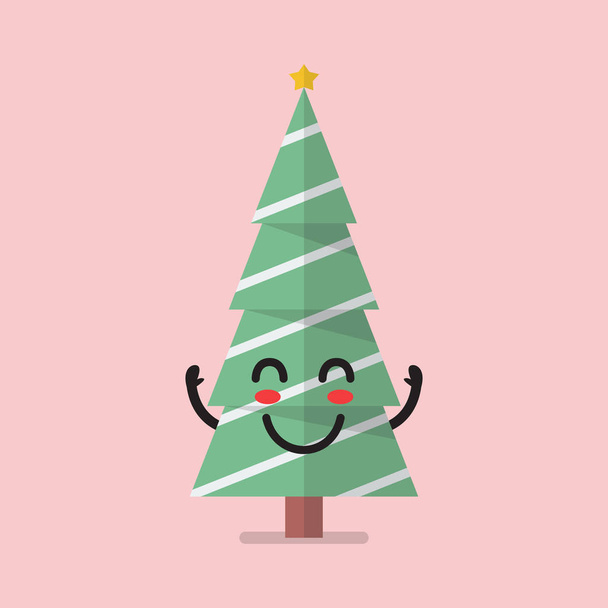 Happy christmas tree charakter - Vektor, obrázek