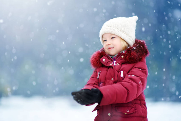 little girl in winter park - Фото, изображение