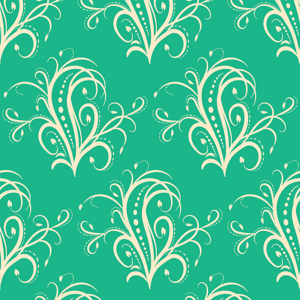 Pattern abstract ornament summer light cream on a green background art creative vector - Vector, Image
