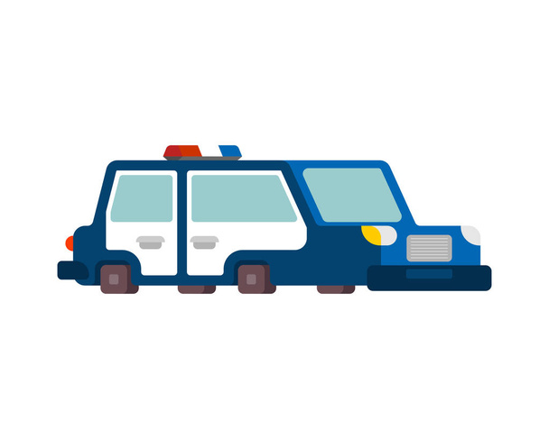 rendőrségi autó rajzfilm stílusú. Patrol car vektoros illusztráció - Vektor, kép