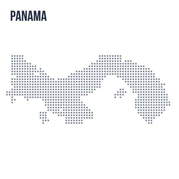 Vector pixel map of Panama isolated on white background . Travel vector illustration - Vector, Image
