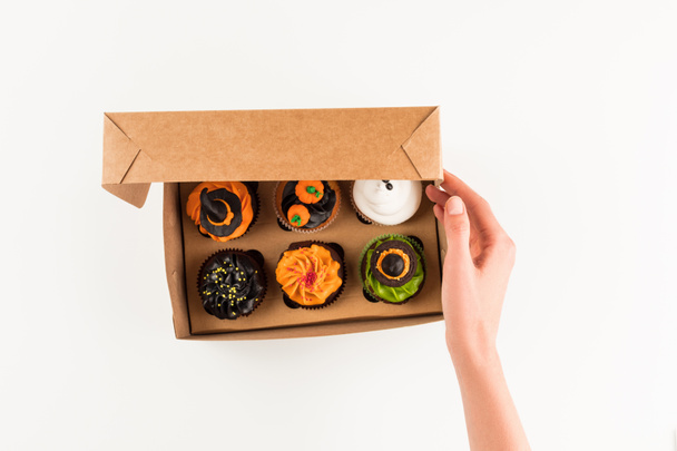 halloween cupcakes in box - Photo, Image