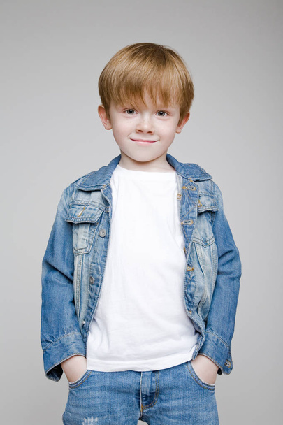 Kid. Portrait of  child with red hair - Φωτογραφία, εικόνα