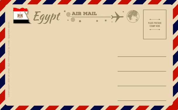 Vintage καρτ-ποστάλ με χάρτη της Αιγύπτου - Διάνυσμα, εικόνα