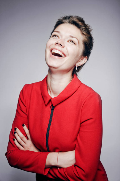 Portrait of young beautiful happy smiling woman - Valokuva, kuva