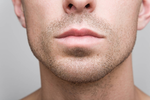 male chin and lips - Photo, image