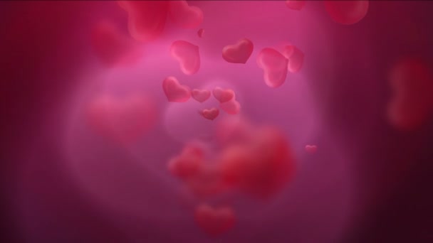 4 k czerwony miłość serce tło, symbol Walentynki, projekt tło wzór. - Materiał filmowy, wideo