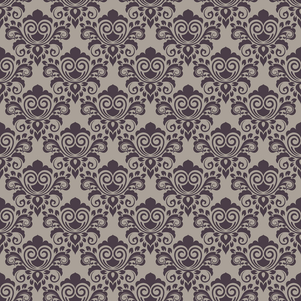 Seamless beige and brown floral wallpaper  - Vector, Image