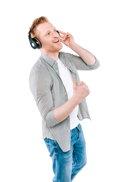 man with thumb up and headphones - Fotografie, Obrázek