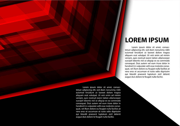 abstrakte rote Pfeil-Technologie mit schwarz weißem Text Ort Design moderne futuristische kreative grafische Hintergrund Vektor Illustration. - Vektor, Bild