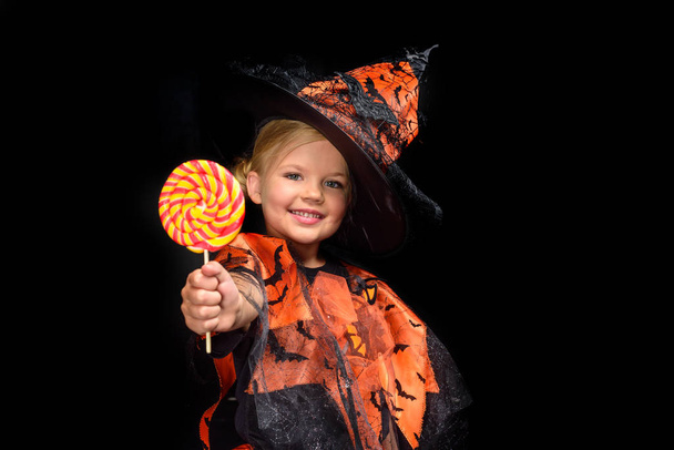 halloween witch with lollipop - Photo, Image