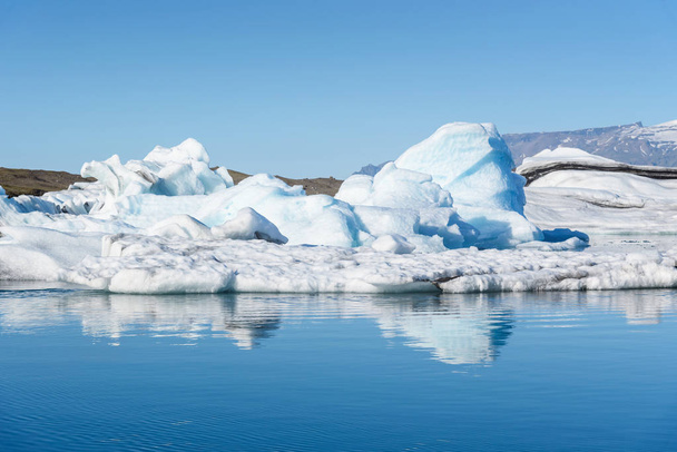 pohled z ledovců v ledovcové laguně, Island - Fotografie, Obrázek