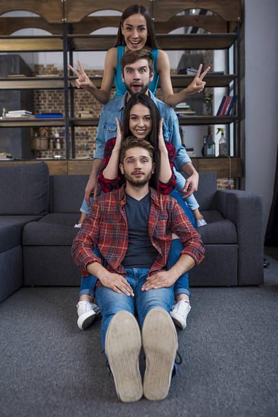  young people posing at home - Photo, Image