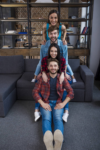  young people posing at home - Photo, image
