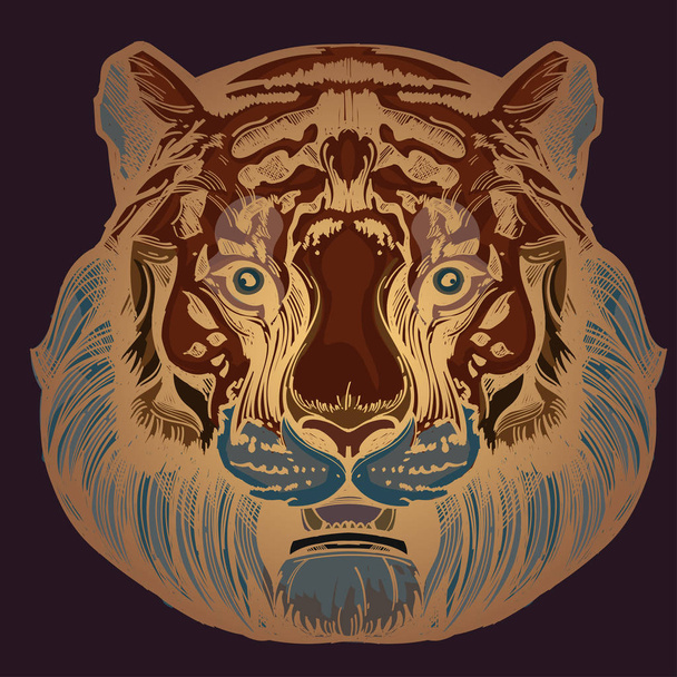 Морда тигра
 - Вектор,изображение