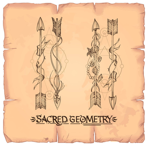 Set of elements in the style of Boho.  - Vector, Image