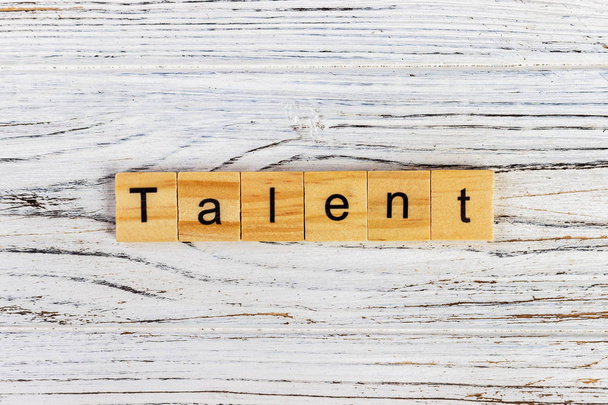 the word of TALENT on wooden cubes - Foto, Imagem