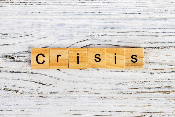 CRISIS word made with building blocks. CRISIS word on block concept - Photo, image