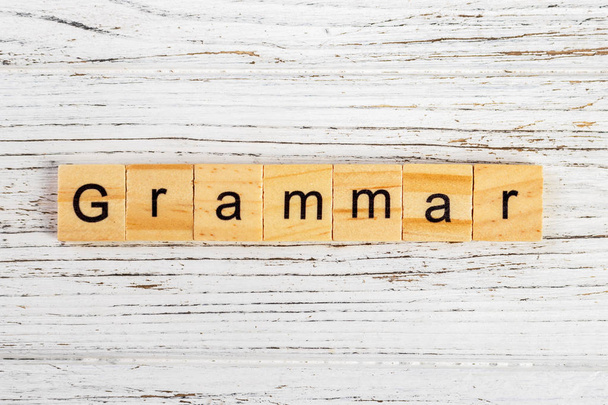 Grammar word made with wooden blocks concept - Фото, зображення