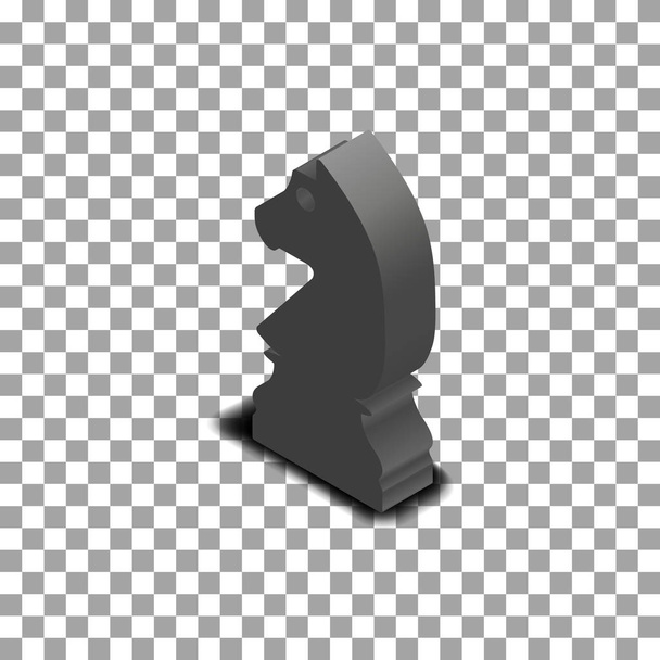 Μαύρο άλογο ισομετρική κομμάτι σκάκι, εικονογράφηση διάνυσμα. - Διάνυσμα, εικόνα