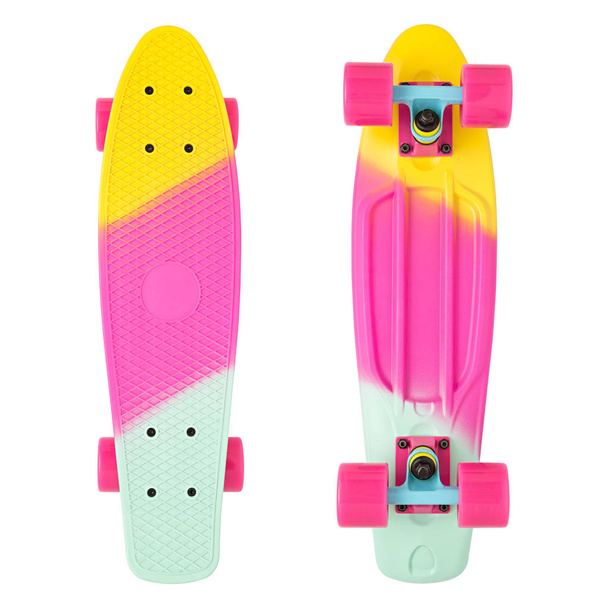 πολύχρωμα skateboard σε απομονωμένες άσπρο φόντο - Φωτογραφία, εικόνα