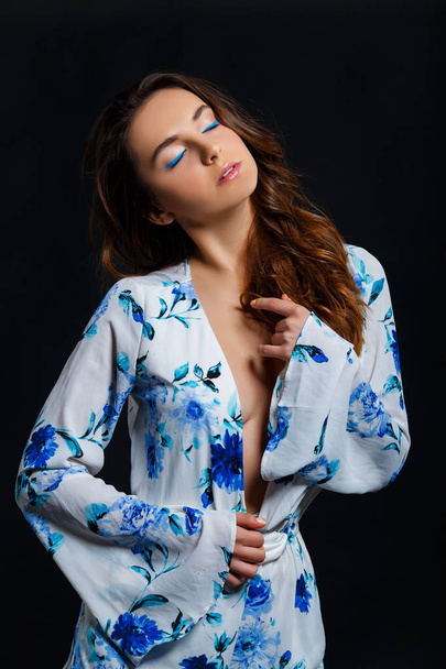 sexy girl in a nightshirt at studio - Fotografie, Obrázek