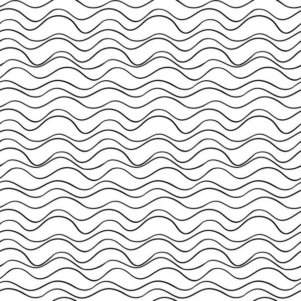 Vector seamless wavy line pattern. Graphic texture. Hand drawn background. Minimalistic backdrop. - Vector, Image