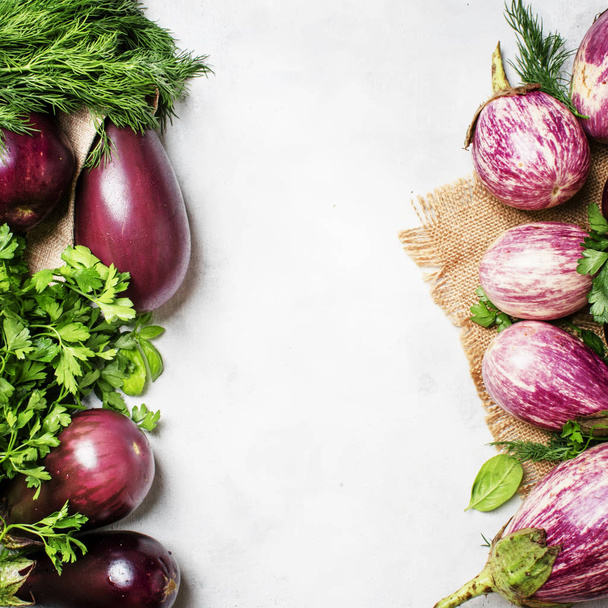 Fresh eggplant and parsley  - Valokuva, kuva
