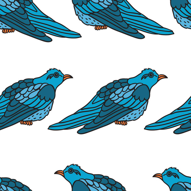 Blue Bird Simple Vector Seamless Pattern - Vecteur, image