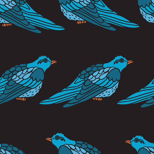 Blue Bird Simple Vector Seamless Pattern - Вектор, зображення