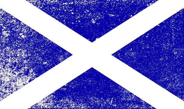 Bandera escocesa con grunge
 - Vector, Imagen