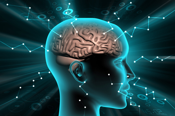 ψηφιακή απεικόνιση της έννοιας ανάπτυξη εγκεφάλου - Φωτογραφία, εικόνα