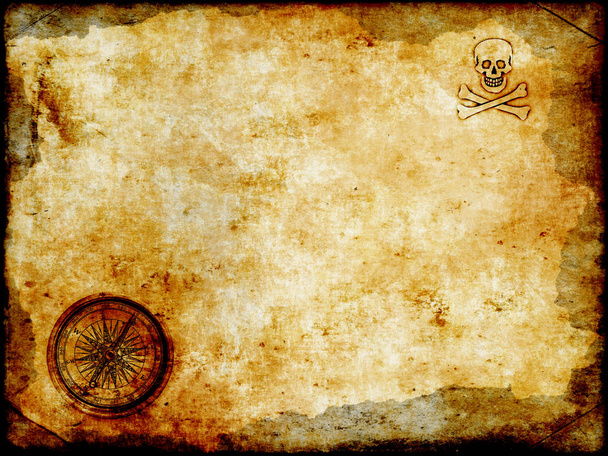 Золотой компас с винтажной картой гранжа
 - Фото, изображение