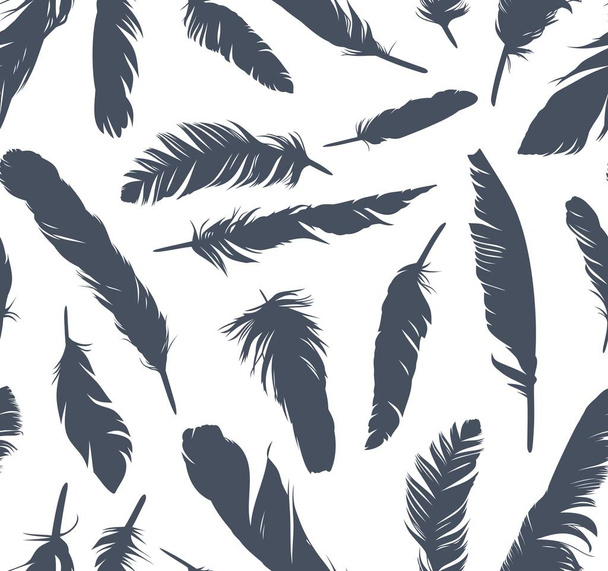 Seamless background with bird feathers.  - Vector, Image