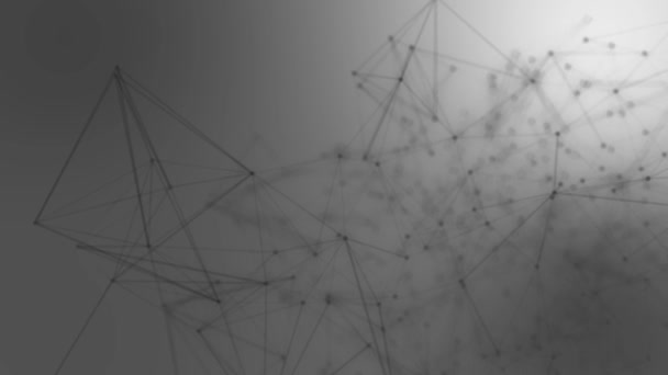 Abstract connected dots on bright grey background. Technology concept - Footage, Video