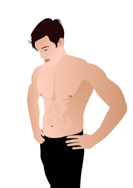 Человек с мускулами
 - Вектор,изображение