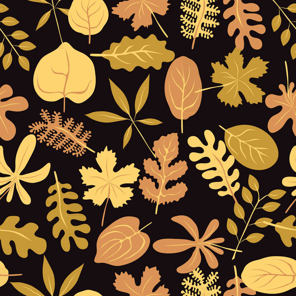 秋の葉を持つベクトルシームレスパターン. - ベクター画像