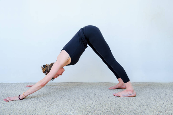 Yoga students showing different yoga poses  - Photo, Image