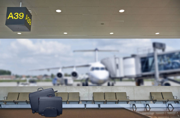 summer vacation concept, Airport terminal waiting area - Photo, Image
