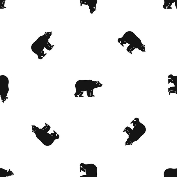 Bear pattern seamless black - Wektor, obraz