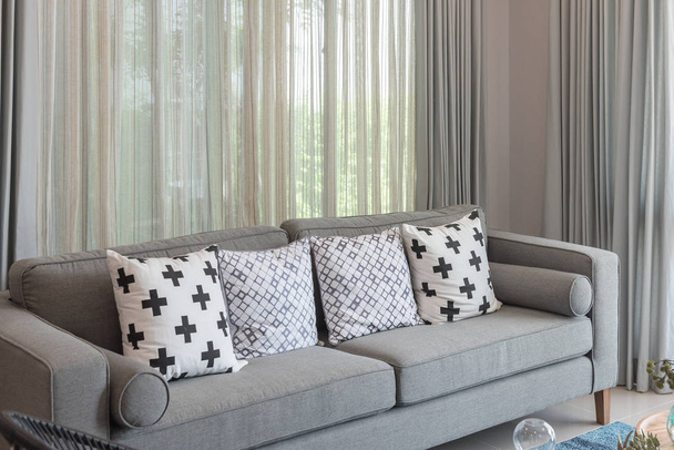 modern grey sofa in modern living room - Photo, Image