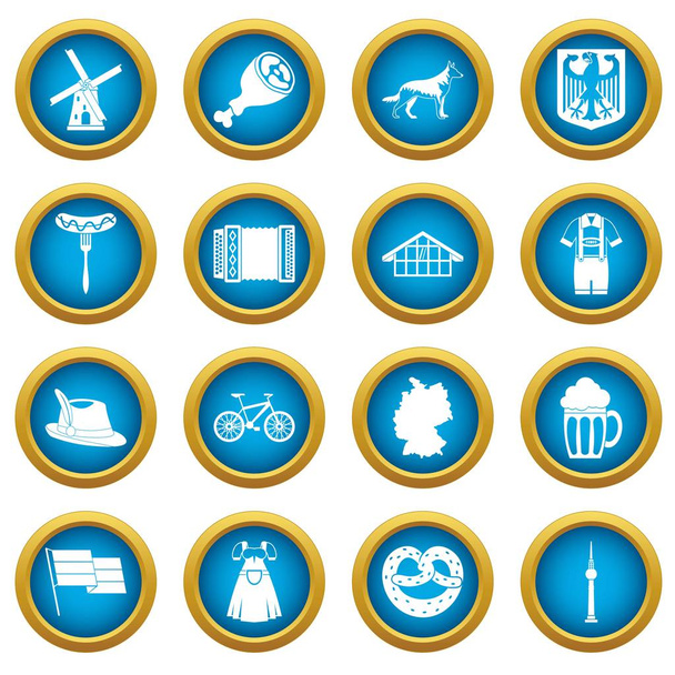 Germany icons blue circle set - Vector, afbeelding