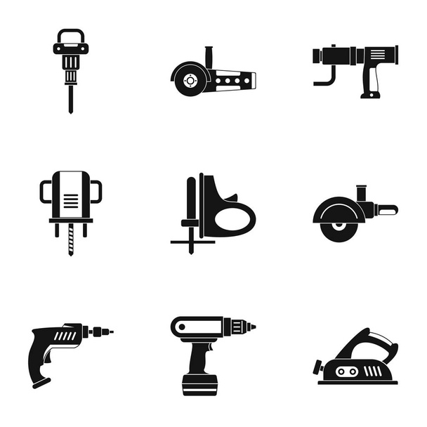 House electric tool icon set, simple style - Διάνυσμα, εικόνα