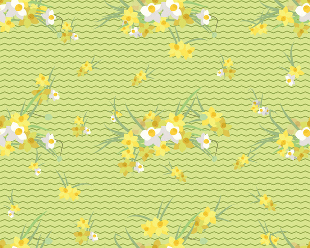 Floral narcissus retro vintage background - Вектор,изображение