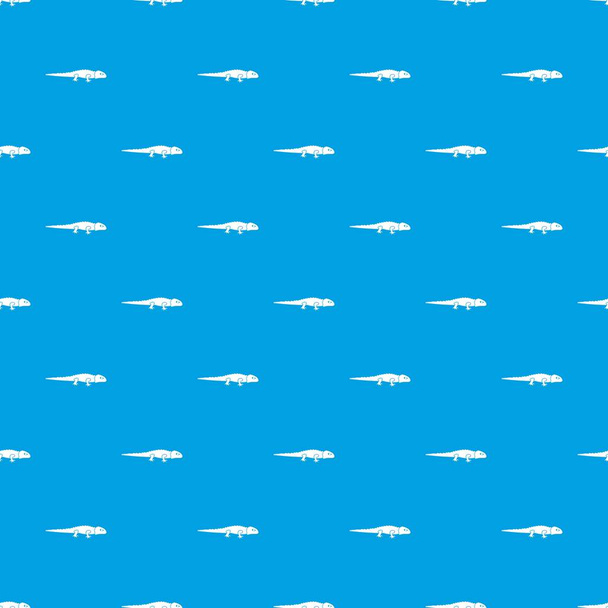 Iguana pattern seamless blue - Διάνυσμα, εικόνα