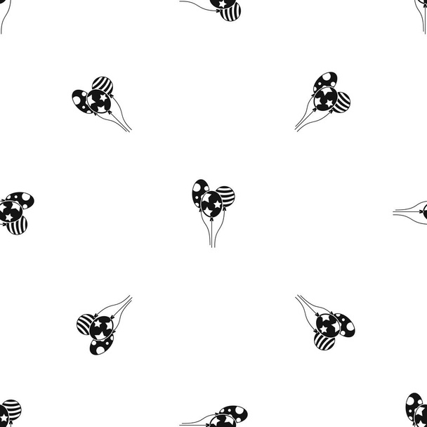 Holiday balls pattern seamless black - Вектор,изображение