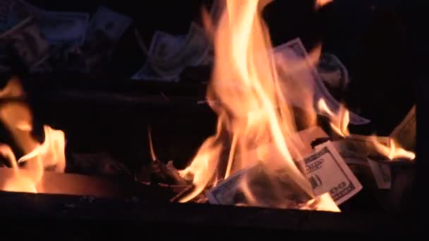 quemando billete de cien dólares cámara lenta
 - Imágenes, Vídeo